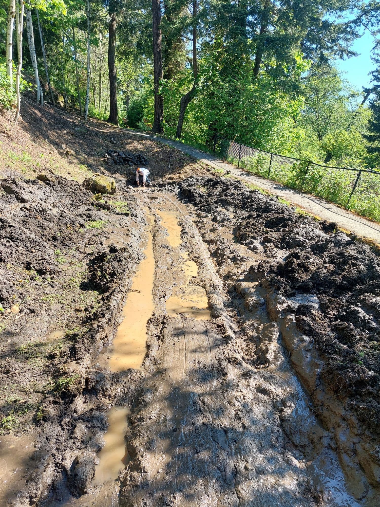 Drainage channel after recontouring
