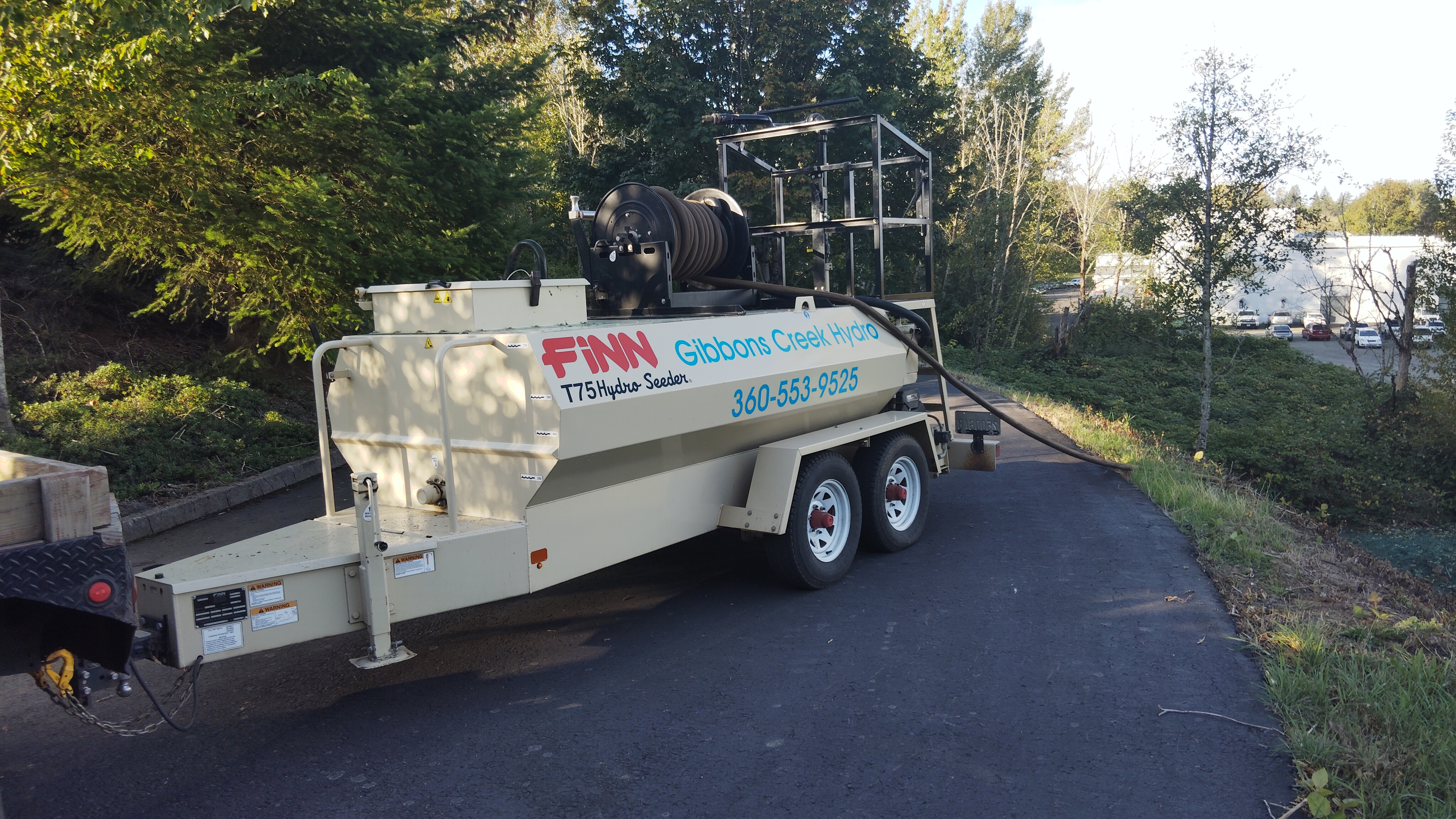Hydroseeding equipment used for erosion control seeding
