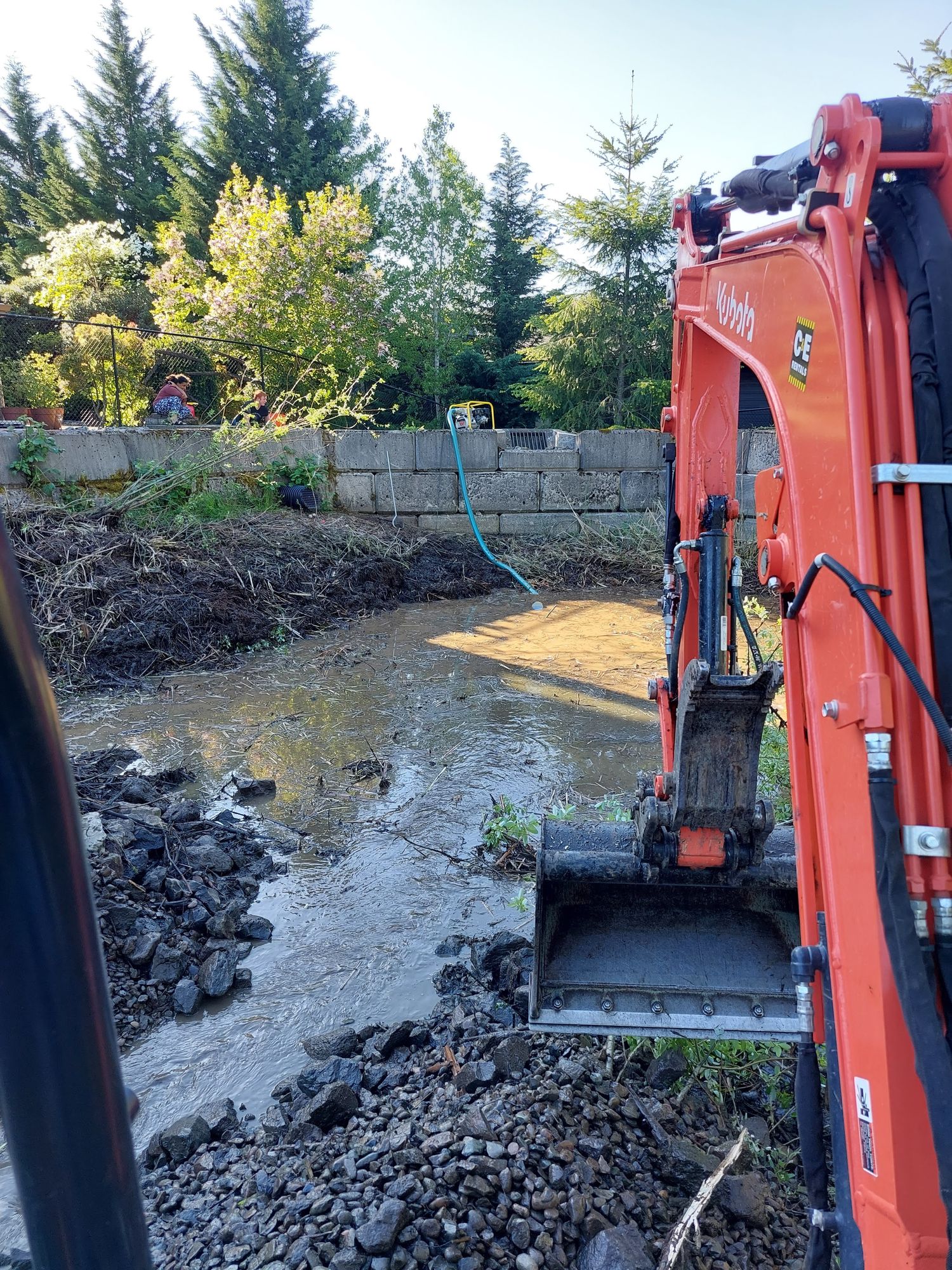 Site preparation for drainage improvement
